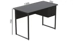 Комп'ютерний стіл Таккота 75x120x70 чорний ДСП Сосна Кембра 16мм FRD-101948 - мініатюра 2