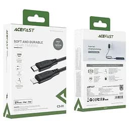 Кабель Acefast C3-01 Type-C to iP 3A 30W TPE TPE connectors чорний - мініатюра 2
