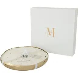 Свічка J-line ароматична в металевій золотій скриньці аромат амбра ваніль кедр діаметр 36 см Бельгія (16137)