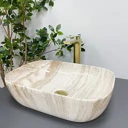 Умивальник VBI Ravenna travertine glossy накладний VBI-011204