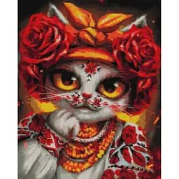 Алмазна мозаїка "Кішка Троянда" ©Маріанна Пащук Brushme DBS1084, 40x50 см