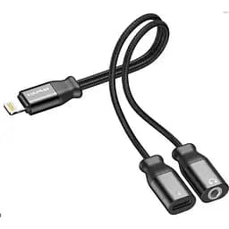 Перехідник Awei Lightning to AUX 3.5 мм/Lightning Simultaneous Charge & Music CL-73 2A