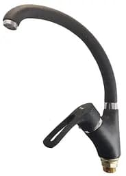 F4166-7 (F41) Змішувач для кухні однорич. вухо лат. корпус гайка Ø40 чорний Frap 1/8 Чорний матовий