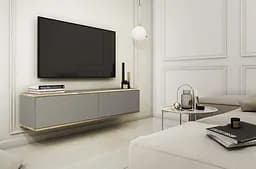 Тумба під телевізор навісна Perfect Home Оро / Oro 2-дверна RTV135 Сірий (PFH-091350)