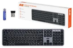Клавиатура беспроводная 110key, WL/BT 2E KS240 Grey-Black - мініатюра 4