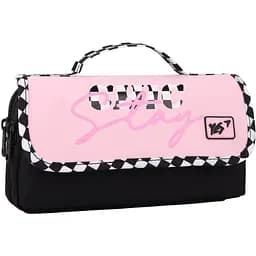 Пенал мягкий Yes PH-2-2 Stay Awesome, 11х20х6 см, черный с розовым (533200)