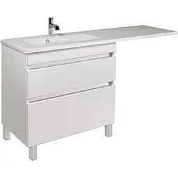 Тумба Мойдодир Moonshine 80 Adam 140 L Білий підлогова з крилом над пральною машиною Білий