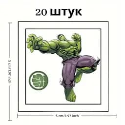 Набір тимчасових татуювань "Супергерої міні" Fresh Tattoo superheroes-20-01 розмір 5х5 см - мініатюра 4