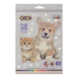 Карандаши цветные Smart Line Собаки и Коты, 18 цветов, шестигранный корпус
