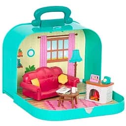 Игровой набор Lil Woodzeez Кейс Гостиная с аксессуарами голубая (WZ6599Z)