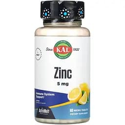Цинк KAL зі смаком лимона 5 мг 60 таблеток