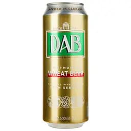 Пиво DAB Wheat Beer, светлое, нефильтрованное, 4,8%, ж/б, 0,5 л