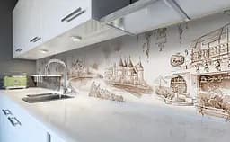 Кухонний фартух Турецький Урожай вінілова наклейка для кухні Архітектура замок Бежевий Happy Pocket Z181373 - мініатюра 6