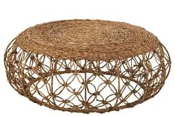 Столик кавовий J-line з бамбука та ротанга 60х35 см (50983)