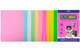 Набор цветной бумаги PASTEL+NEON, 10 цв., 20 л., А4, 80 г/м² BM.2721720-99 BUROMAX (4823078962348)