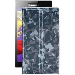 Чехол StatusCASE из экокожи для планшета Lenovo Tab 2 A7-10 Хаки-синий