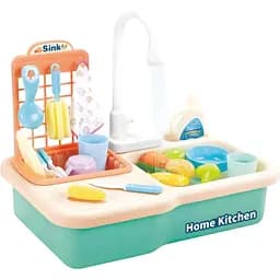 Детская кухня Limo Toy WD-R25 с функцией воды и набором из 20 предметов, зеленая