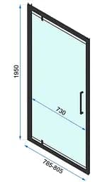 Душова кабіна Rea Rapid Swing 90x80 black REA-K6422 + REA-K6408, Чорний матовий, Універсальна, прозрачний, Чорний матовий - мініатюра 6