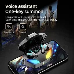Ігрові бездротові навушники Bluetooth TWS X1 із зарядним кейсом, індикатором заряду і LED підсвічуванням - мініатюра 7