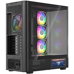 Корпус Modecom VOLCANO AQ400 ARGB MIDI SIDE LCD 6,2”, 4x120 мм fans BLACK без БЖ ATX (MC-A-AQ400-4FA-B) - мініатюра 7