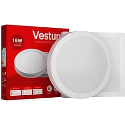 Квадратний світлодіодний світильник Vestum накладний 18W 6000K 220V 1-VS-5407