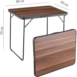 Кемпінговий стіл Outtec 80x60x70см розкладний коричневий - мініатюра 5