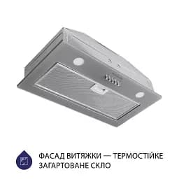 Витяжка повновбудована Minola HBI 5262 GR GLASS 700 LED - мініатюра 2