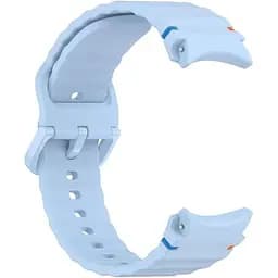 Силіконовий ремінець BeCover Ribbed Tape для Samsung Galaxy Watch (20 mm) 3 41 mm/4 40mm-44mm/5 40-44mm/6 40-44mm/7 40-44mm Lite Blue (712044) - мініатюра 2