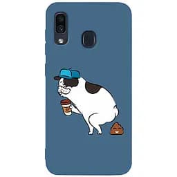 Чохол-накладка Toto Matt TPU 2 mm Print Case Samsung Galaxy A20/A30 #50 Mops Kak Navy Blue