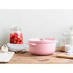 Каструля KitchenAid Cast Iron чавунна з кришкою 22 см 3.3 л суха троянда (CC007430-001) - мініатюра 6
