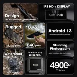 Смартфон захищений AGM h6 8/256gb NFC IP69 чорний - мініатюра 6