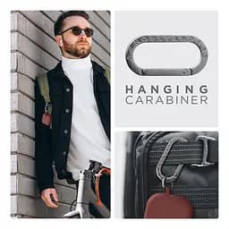 Силіконовий чохол для навушників Apple AirPods 3, Hang Case, коричневий, ультратонкий захисний кейс товщиною 2 мм, захист від подряпин, пилу та ударів, компактний, з карабіном для кріплення, ArmorStandart (ARM60323) - мініатюра 6