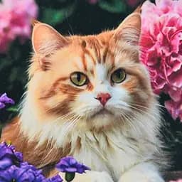 Алмазная мозаика Кот в цветочном раю HEE16334 30х30 см