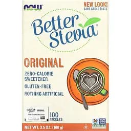 Стевія Now Original Better Stevia 100 г (100 шт. x 1 г)