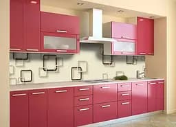 Кухонний фартух Квадрати вінілова наклейка ПВХ Геометрія Абстракція Бежевий 65х250 см Happy Pocket Z180896 - мініатюра 2