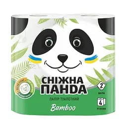 Двухслойная туалетная бумага Сніжна Панда Бамбук, 4 рулона