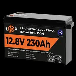 Акумулятор LP LiFePO4 12V (12,8V) - 230 Ah (2944Wh) (Smart BMS 150А) з BT пластик - мініатюра 3