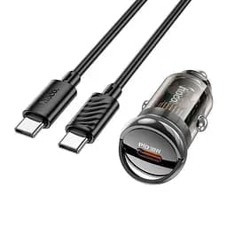 Адаптер автомобильный Hoco sight single Port Car charger Z53 (Type-C to Type-C) |1Type-c, PD/QC, 30W/3A|