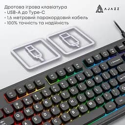 Клавиатура игровая проводная Ajazz AF-B-98 USB Black - мініатюра 5