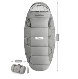 Спальний мішок овальний Naturehike PS200 NH20MSD03 правий сірий - мініатюра 2
