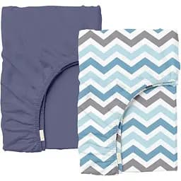 Набір простирадл на резинці Cosas BLUE ZIGZAG 60х120х12 см (SetSheet_DarkBlue_ZigBlueGrey_120x60)