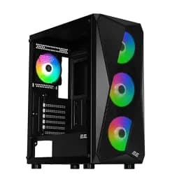 Корпус 2E Gaming Aruba (G3313B) Black без БЖ Mid Tower для ATX / Micro ATX / Mini ITX 1xUSB 3.0 / 2xUSB 2.0 макс. CPU - 165 мм / VGA - 330 мм 5x120 ARGB бічна панель із загартованого скла (2E-G3313B)