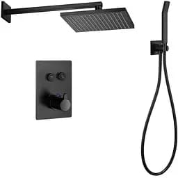 Душова система прихованого монтажу Imprese Smart Click ZMK101901222, термостат 2 функції Чорний матовий