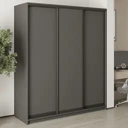 Шкаф-купе трехдверный MebelStar Стандарт BG 3ДСП 180x60x210 см Антрацит (MBS-8238)