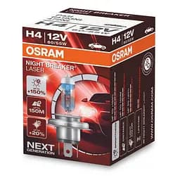 Галогенова лампа OSRAM H4 64193NL Night Breaker LASER NG +150% 60/55W P43T 12V 1шт - мініатюра 2