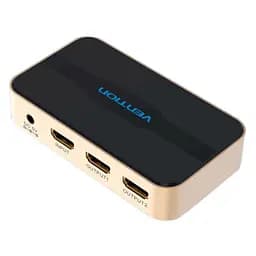 Сплітер Vention 1 In 2 Out HDMI Splitter 4K 30Hz Gold Aluminum Alloy Type EU Standard (ACBG0-EU) - мініатюра 3