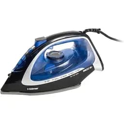 Утюг Holmer HIC-2640, Blue/Black, 2600W, керамика, паровой удар 140 г/мин, постоянная подача пара 40 г/мин, вертикальная отпарка, очистка от накипи