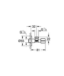 Кутовий вентиль 1/2" Grohe 1023422430, Чорний матовий - мініатюра 3