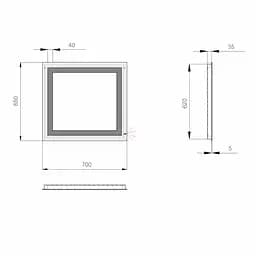 Дзеркало Sanwerk Лава "Квадра" 70x65 ZL0000160 - мініатюра 4