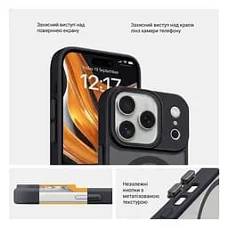 Чехол для Apple iPhone 17 Pro, Uniq MagCase, черный, противоударный, панель-накладка с MagSafe, ударопрочный TPU+PC, с магнитом MagSafe, поддержка полноценной беспроводной зарядки, ArmorStandart (ARM86266) - мініатюра 3